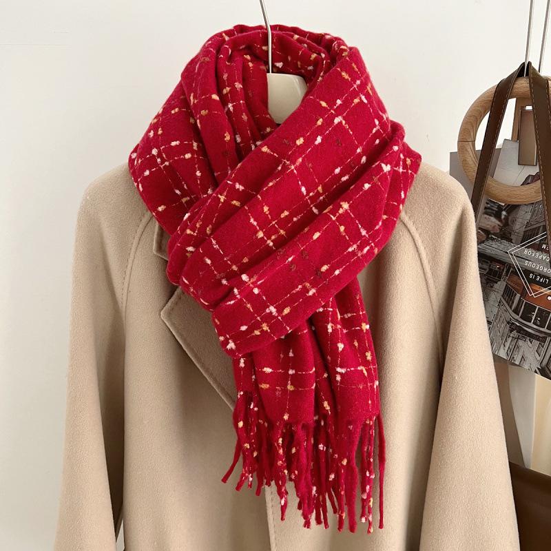 New Women'S Scarf Winter Birthday Gift Imitation Cashmere Neck Thickened Warm And Cold Proof Fashion