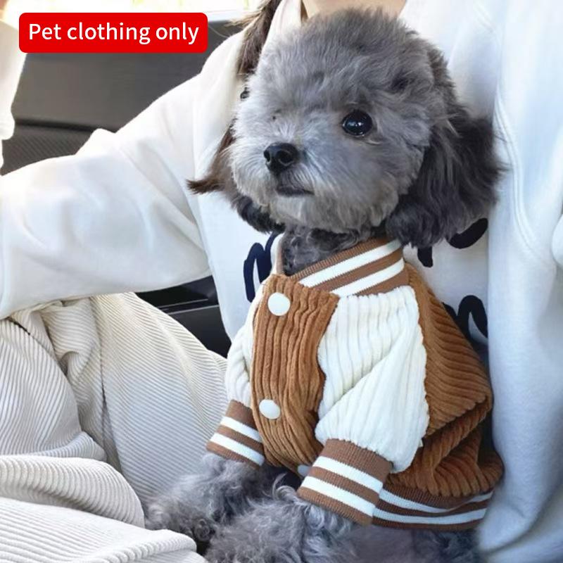 Korean-style Dog Baseball Jacket  Pet Jackets For Small  Medium Cat  Teddy Warm Fashionable Pet Clothing For Puppies