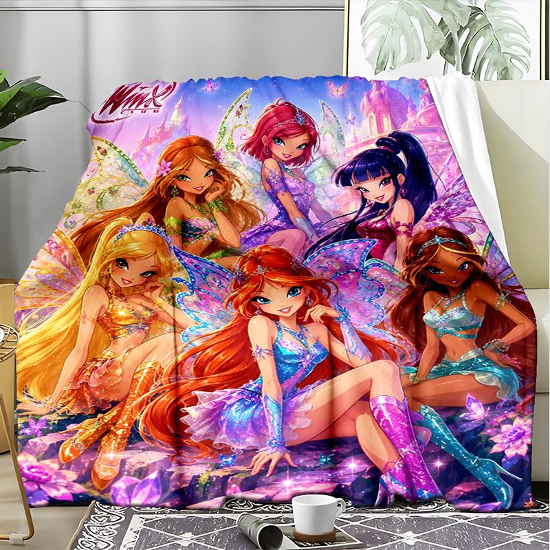 1PC Wink Club Flannel Blanket, Use for Birthday/Holiday Gift, Soft Blanket for Sofa/Bed/Camping/Office/Tourism Use,All Seasons