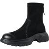 Fashion 2025 New Autumn Motorcycle Women Boots Women Shoes Round Toe Chunky Heel Modern Platform Stretch Short Boots Ladies Shoes