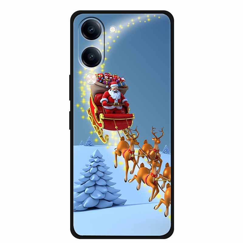 Christmas Case For Vivo Y04 Y04S Y37C Soft Silicone Phone Cover Funda For Vivo Y 04 04S 37C Black TPU Protective Bumper Casing