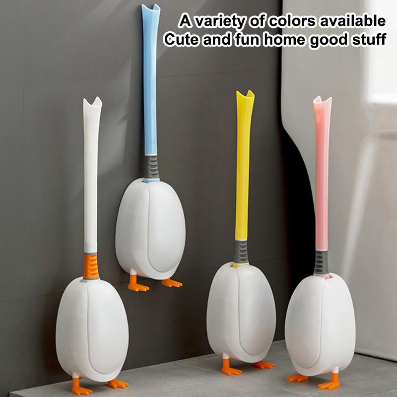 Toilet Brush Silicone Brush No Punching Toilet Cleaning Toilet Wall Hanging Cleaning Bathroom Accessories Toilet Set Accessories