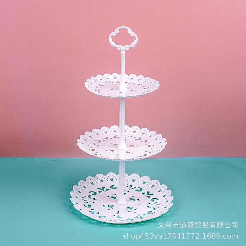 Creative Fruit Dish Afternoon Tea Dim Sum Dessert Table Decoration European Display Shelf Three Layer Cake Rack