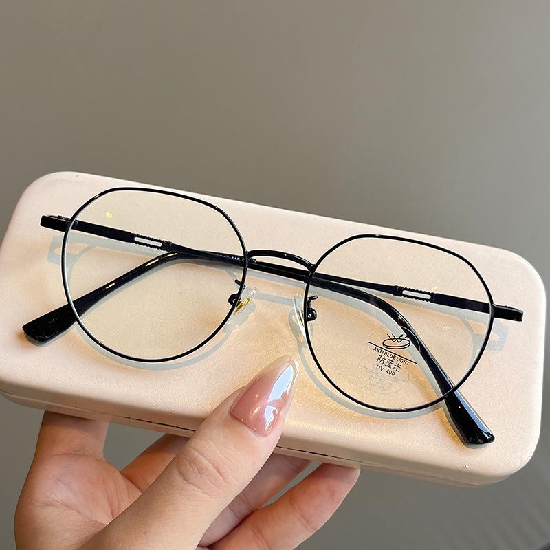 Vintage Retro Style Glasses Frame Round Shape Blue Light Blocking Woman Eyeglasses Korean Stylish Computer Glass