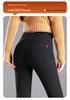 Women's Slimming Lambswool Pencil Pants, Plus Velvet Thickening, Elastic Autumn/Winter Base Layer In Black