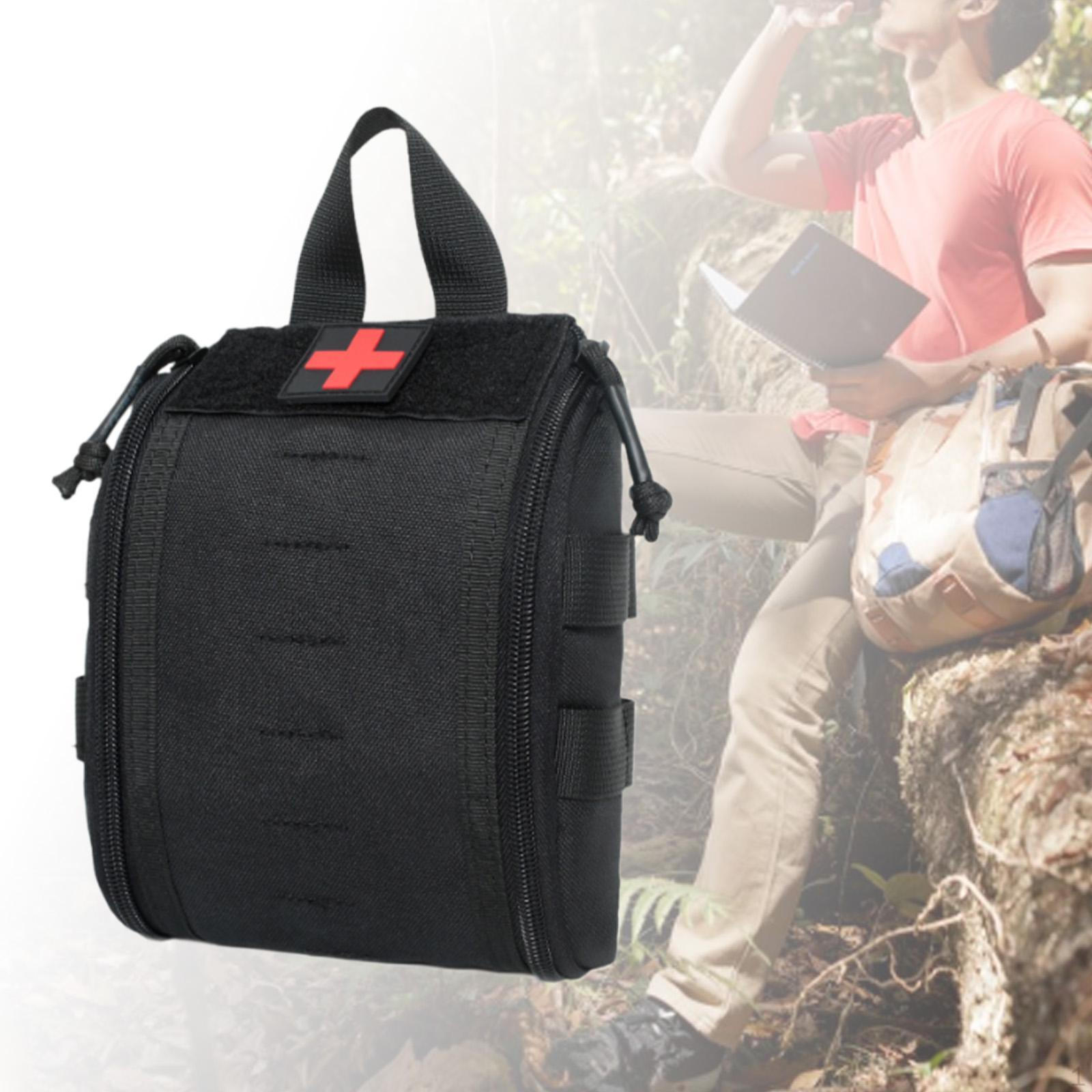 

First Aid Bag Multipurpose Practical Portable Utility for Backpacking Hiking чорний