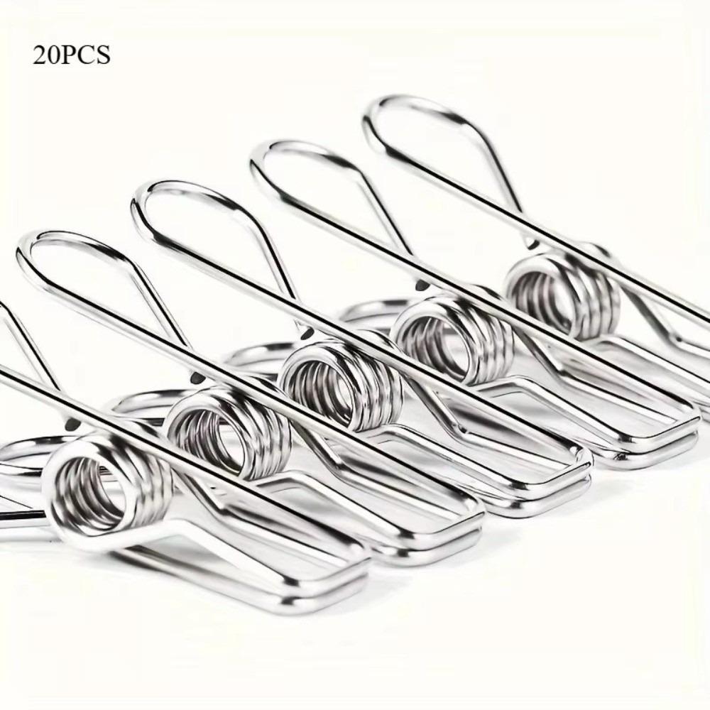 20pcs Stainless Steel Pegs Clothespin 5cm Utility Clips Multi-Purpose Wire Clothes Pegs Kitchen