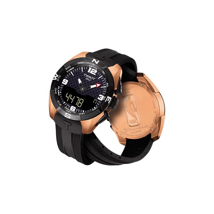 Tissot T Touch Quartzový Strojek Pánské Hodinky Hodinky 45mm Černý Ciferník Titanové Zlaté Pokovení PVD Povlak Pouzdro Hodinek T091.420.47.207.00