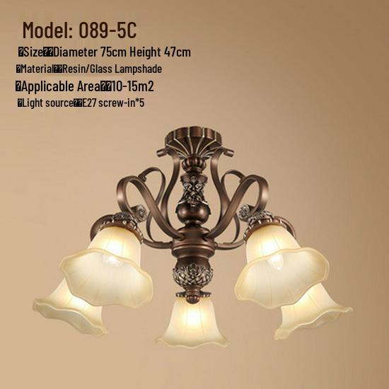 Retro Wrought Iron Pendant Light for Living Room, Villa, or Staircase