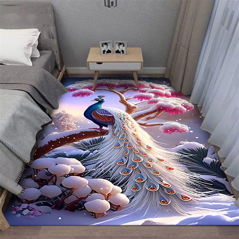 

Утолщенный 3D павлин ковер у кровати в спальне универсальный ковер на все времена года для эркерного окна на кухне в гостиной ковер высокого класса 80x120cm