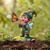 Acrylic Boy Butterfly Ground Card Insertion Cute Garden Stake Statue  Flower Pot