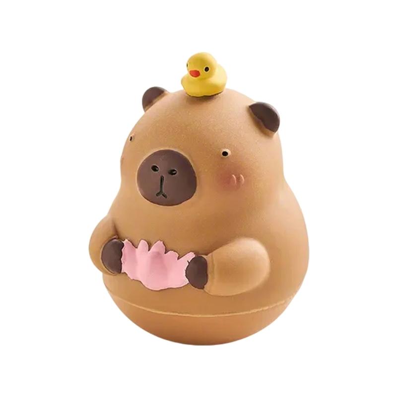 Cute Resin Capybara Ornament Hard Resin Animal Figurine Capybara Toy for Desk or Bookshelves Decoration