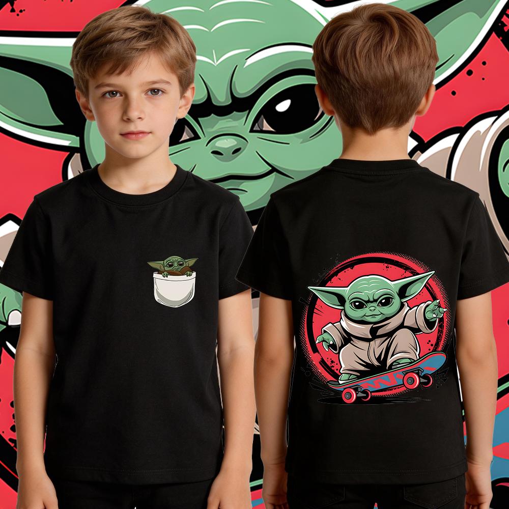 Boys Star Wars Yoda Tshirt Cotton Casual Kids T Shirt Toddler Short Sleeve Summer Clothing for Child