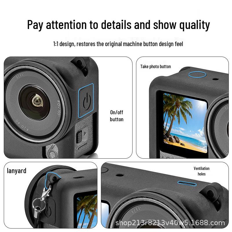 DJI Action6 Silicone Protective Case - Anti-Drop, Anti-Scratch, Soft Shell for Camera Body