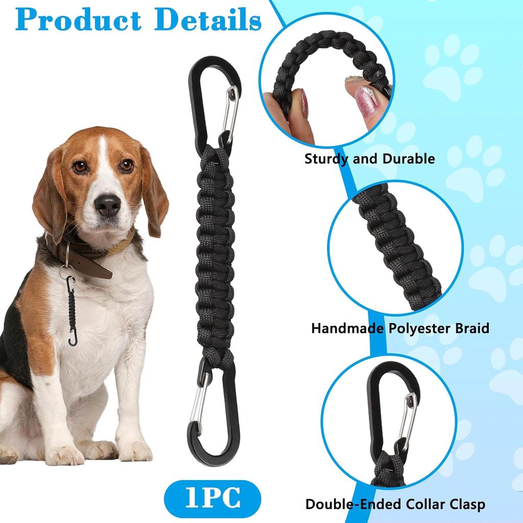 Dog Leash Safety Clip, Backup Safety Strap for Prong Collar, Dog Harness Connector, Training for Running, Walking and Hiking