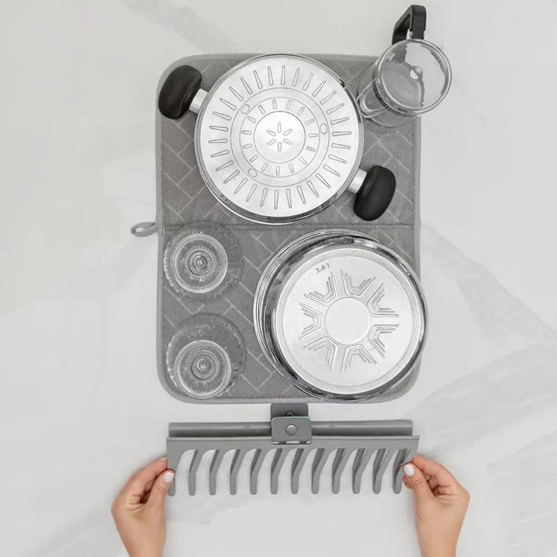 1PC Foldable Dish Drying Mat for Small Spaces Drain Rack 45x36.7x7.5cm