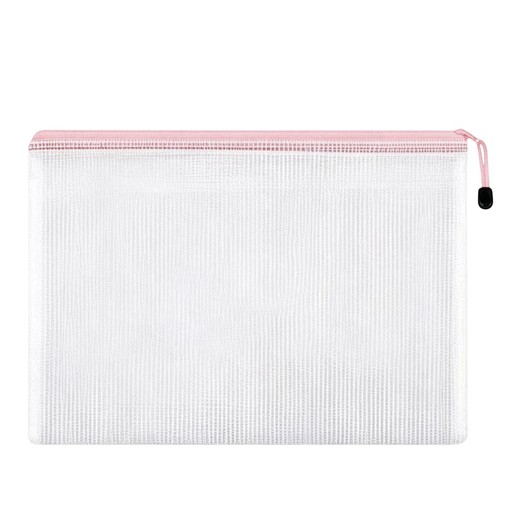 Mesh Zipper Pouch, Clear Document Bag for, School and Travel Organization
