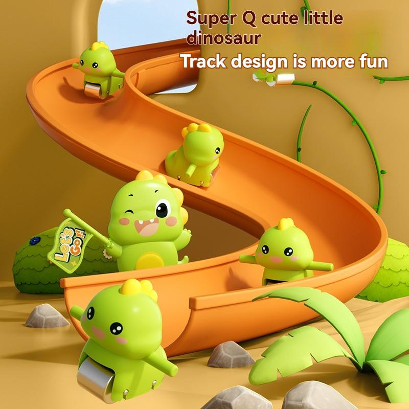 Hot New Dinosaur Stair Climbing Flashing Lights And Music Roller Coaster Track Toy Parent Child Interactive Escalator Toys