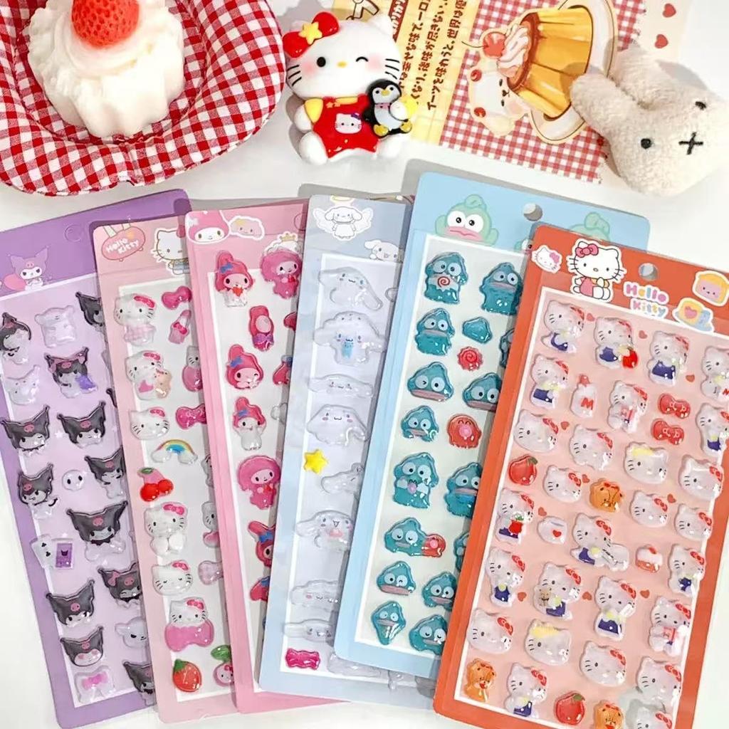 Set mit 6 niedlichen 3D-Aufklebern aus aufquellendem Epoxidharz für DIY für Mädchen und Jungen, Harz, Planer, Tagebücher, Belohnungen, Bastelarbeiten,