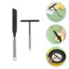 Luxshiny Crepe Spreader and Spatula Kit, T-shaped Stainless Steel Crepe Spreader Tool, Crepe Pan Maker, Pancake Spatula Set