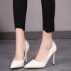 Vysoké podpatky Podzimní Nové Temperamentní Špičatá Špička Mělký Okraj Noha Protiskluzové Odolné proti Opotřebení Tenký Podpatek Jednoduché Boty