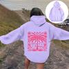 Womens Oversized Hooded Sweatshirt With Palm Tree Print Drop Shoulder Long Sleeve Fleece-Lined Casual Streetwear