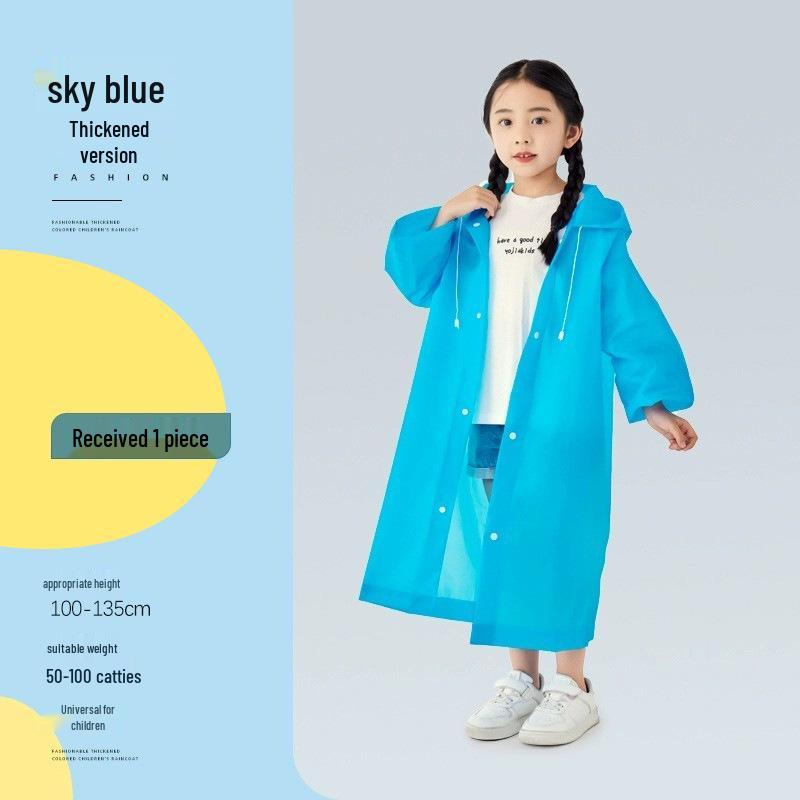 Children's Disposable Extended One-Piece EVA Raincoat with Backpack Cape