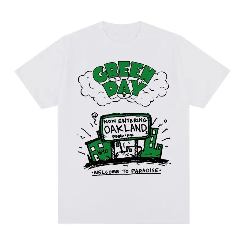 2026 New Green Day Retro T-shirt, Cute Kawaii Graphic, Y2K Aesthetic Pure Cotton Men and Women Fashion T-Shirt