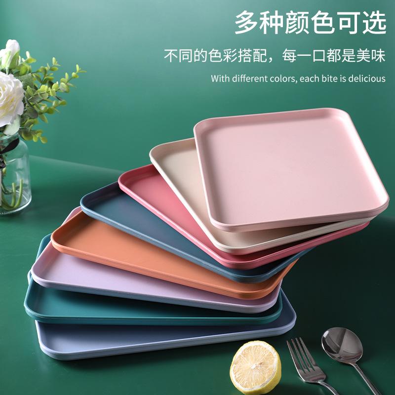 

XL Plastic Pallet Extra Large Rectangular Tray Environmentally Friendly Wheat Straw Household Tea Tray Fruit Bread Plate Storage