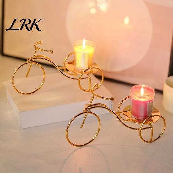 Retro Style Candle Holder Creative Bicycle Holder, Iron Art Compact Candlestick, Aromatherapy Scented Narrow Countertop Display for Bathroom