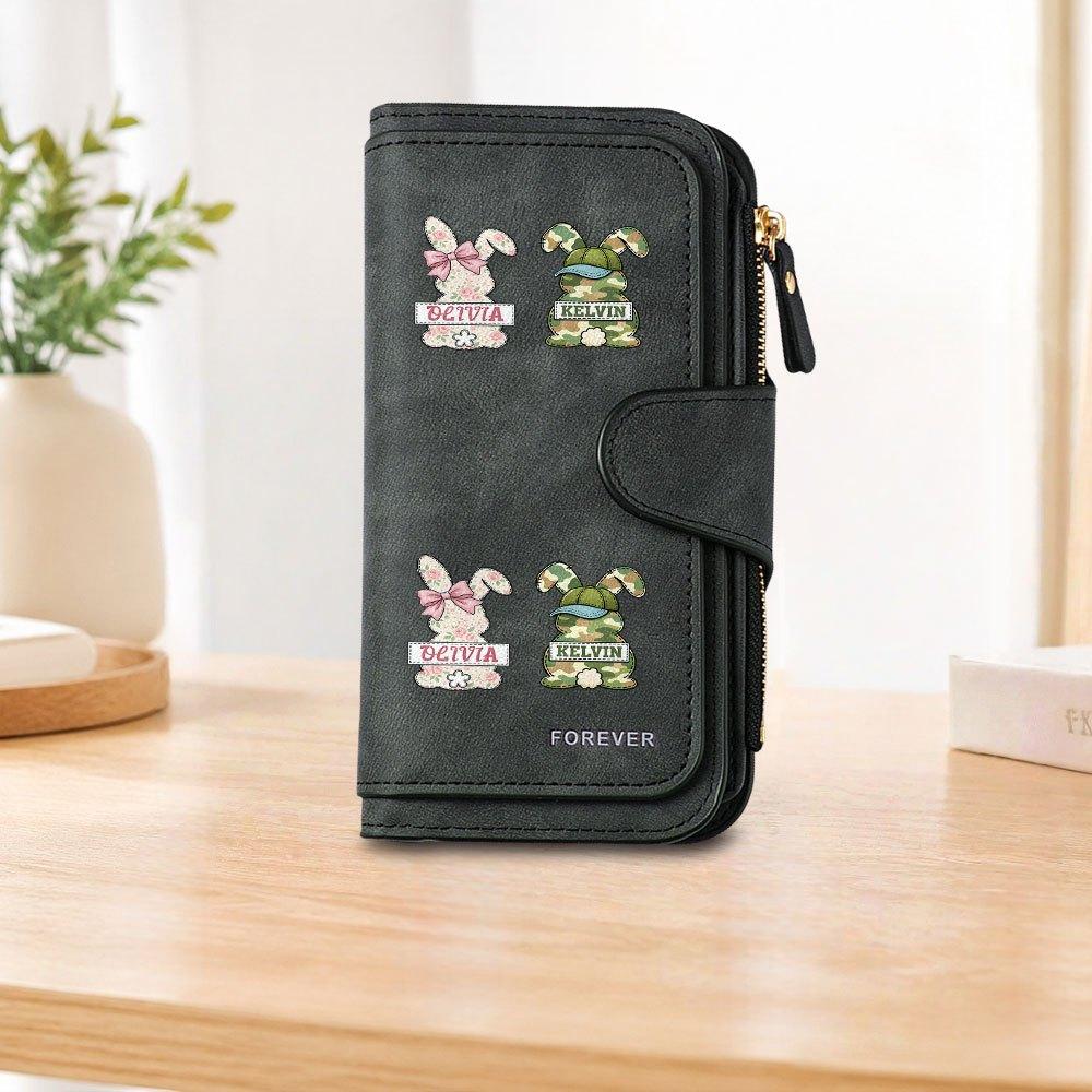 Floral Camouflage Rabbit Long Zipper Wallet Large Capacity Card Holder Unisex Clutch Bag Fashionable Zipper Coin Purse Suitable For Daily Commute