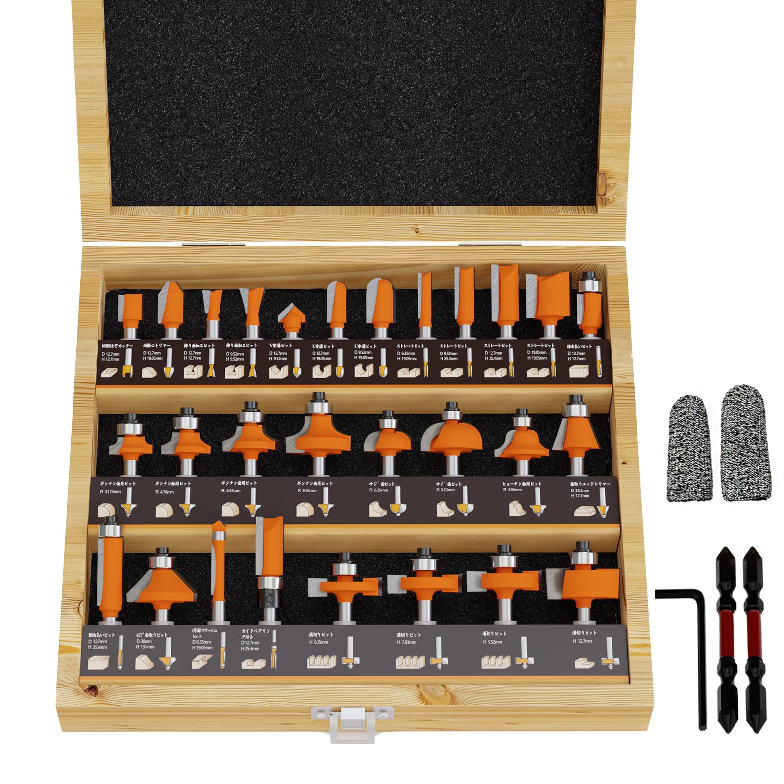 

Набор фрез Kuzuru Trimmer с твердосплавными подшипниками для фрезерования дверных пластин, декоративной гравировки, профессионального набора для деревообработки своими руками, 30 бит,