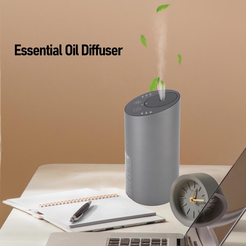 Car Aromatherapy Diffuser with Timer Low Noise Anti Leakage Aluminum Alloy Portable Waterless Car Diffuser for Bedroom office