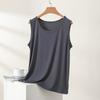 Sommer Damen Locker Ärmellos Modal Tanktop Breites Schulterdesign Achselglättend Leicht Lässig Zum Layering Innen Camisole Basis Top