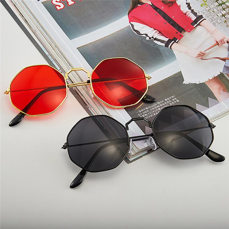 

Fashion Korean Vintage Retro Octagonal Metal Frame Sunglasses Women Colorful Lens Round Sun Glasses Outdoor Travel Sun Shade Glasses