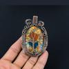Tree Of Life Multi Copper Spiny Oyster Pendant, Handmade Gemstone 999 Copper Wire Wrapped Pendant Antique Jewelry, For Gift Silver Jewelry