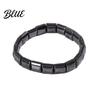 Bracciale Comfort da Uomo Regolabile Banda Nera di Pietra Gallica Superficie Liscia