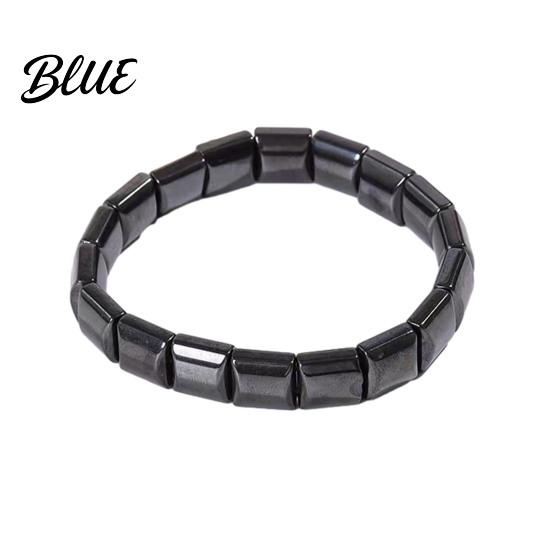 Bracciale Comfort da Uomo Regolabile Banda Nera di Pietra Gallica Superficie Liscia