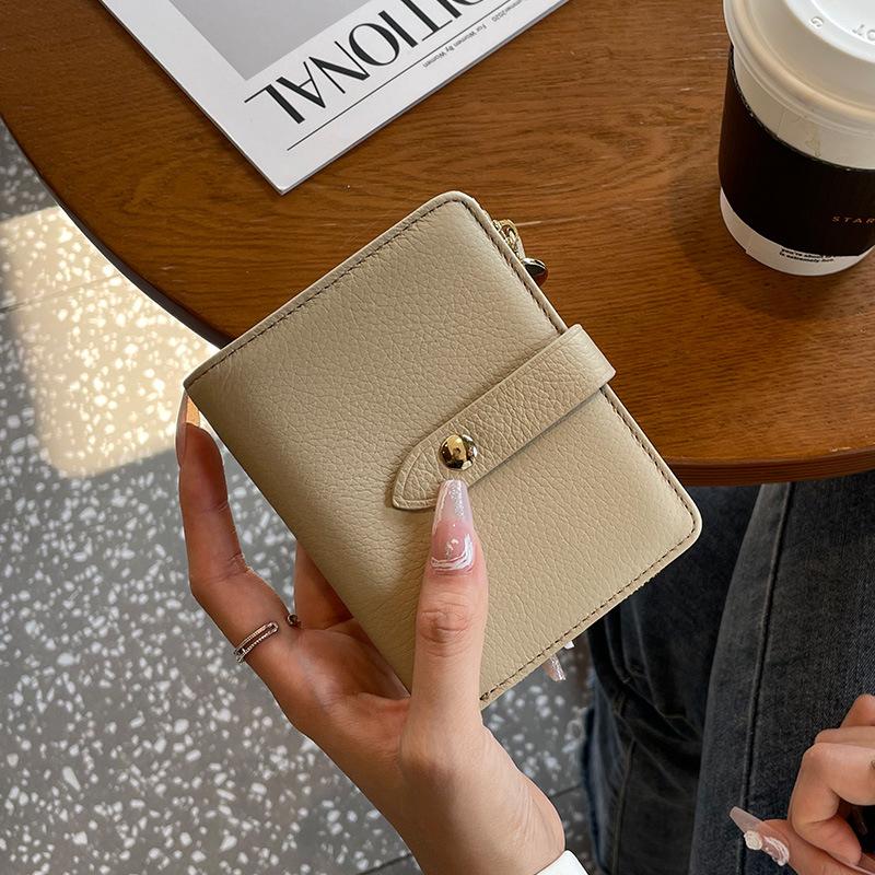 2026 Wallet Card Case Women s Genuine Leather Wallet, Top Layer Cowhide, Large Capacity, Multi-slot Wallet бежевый