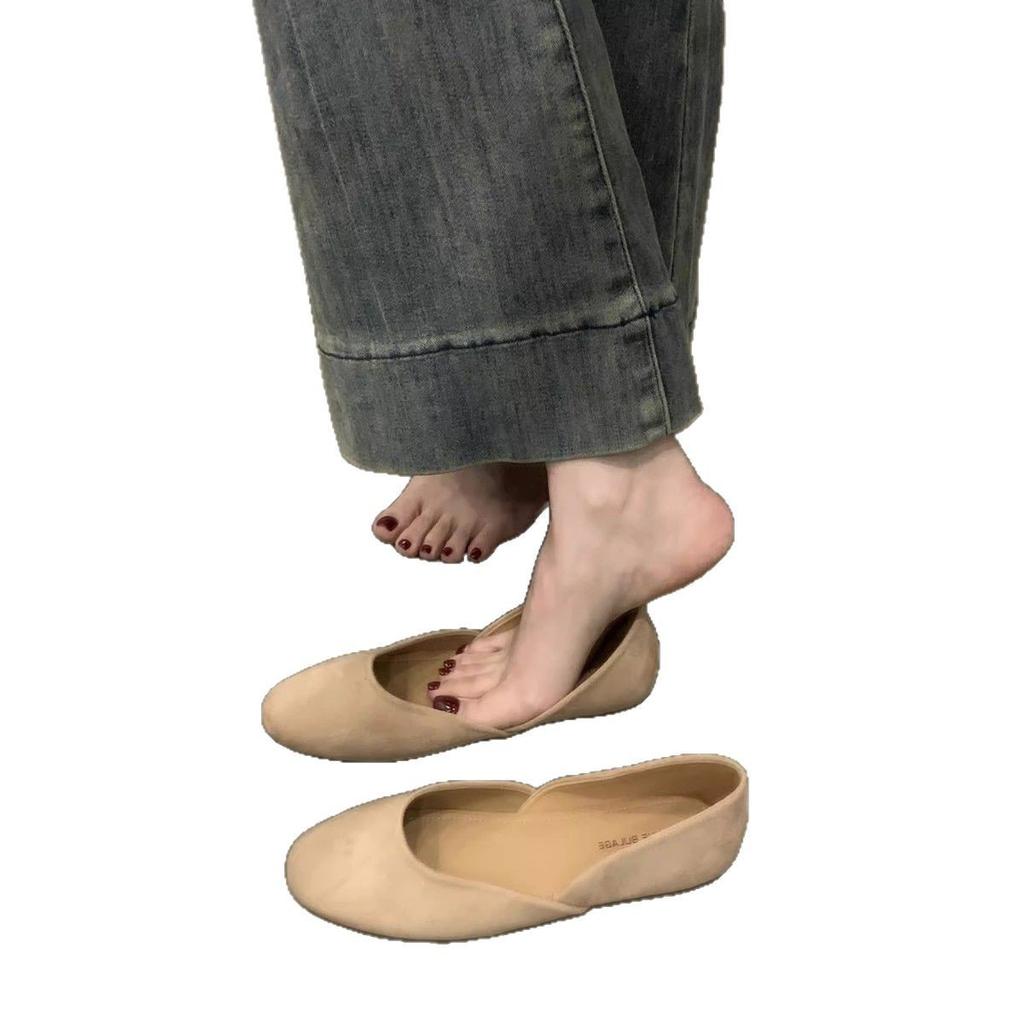 Suede retro soft-soled Mary Jane shoes women's 2025 spring new white light mouth small red shoes versatile with skirt single shoes