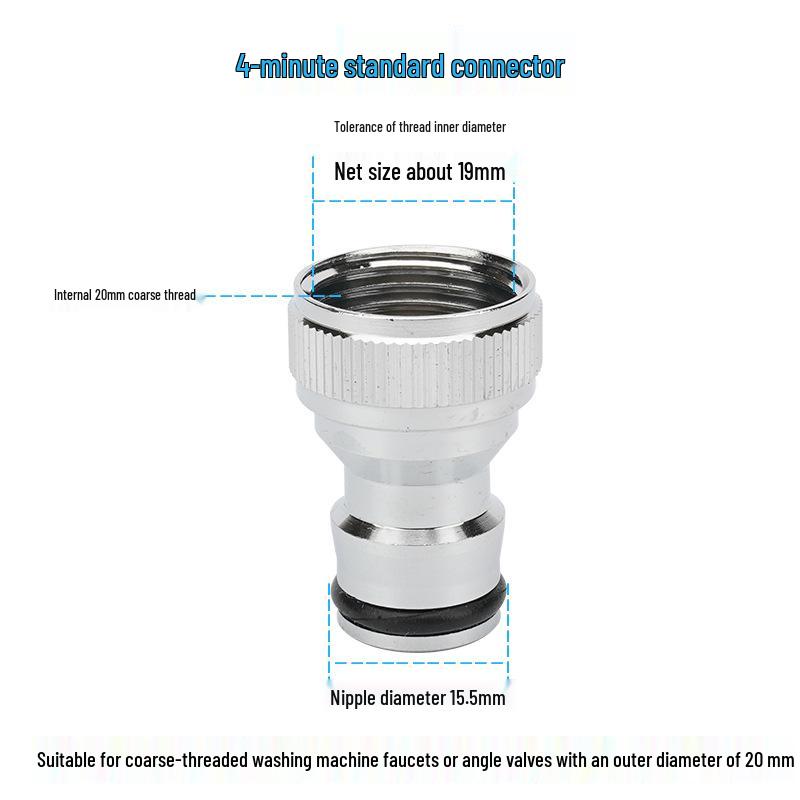 Universal Faucet Adapter: 4-Point Quick Connect for Shower Hose and Washing Machine Inlet