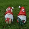 2 Stück/Set Kunstharzhandwerk Kunstharzgnome Elf Cartoon Weihnachtsmann Ornamente Dekoration Geschenke
