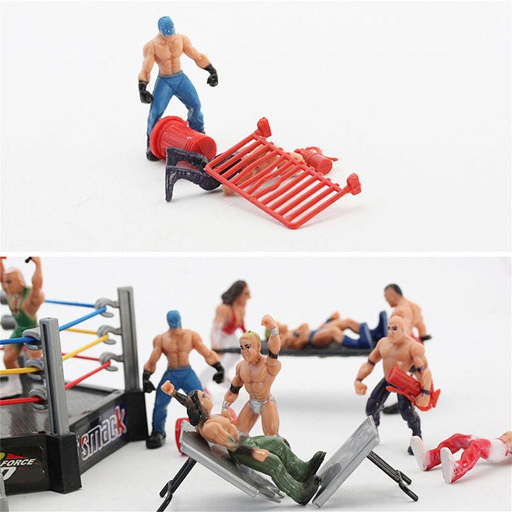 Arena Cage Wrestling Toys Fighting Station Gladiator Model Set Wrestling Figure  Battle Game Toy