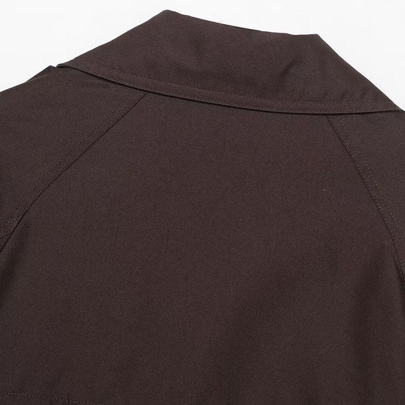 Kaslead New Women Clothes Western Style Fashion Simple and Versatile Double Placket Short Trench Coat 3046259