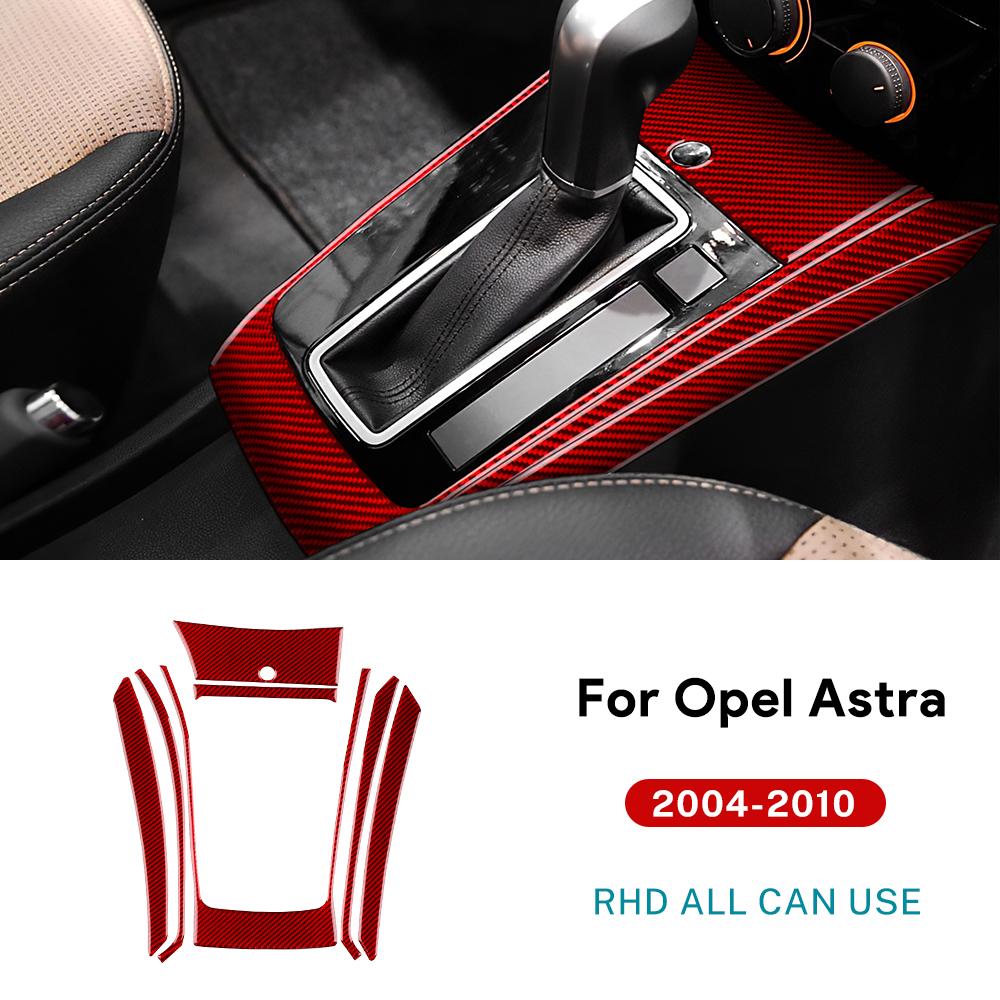 Real Soft Carbon Fiber Sticker For Vauxhall Opel Astra H MK5 2004 2005 2006 2007 2008 2009 2010 LHD RHD Car Gear Shift Panel Tri