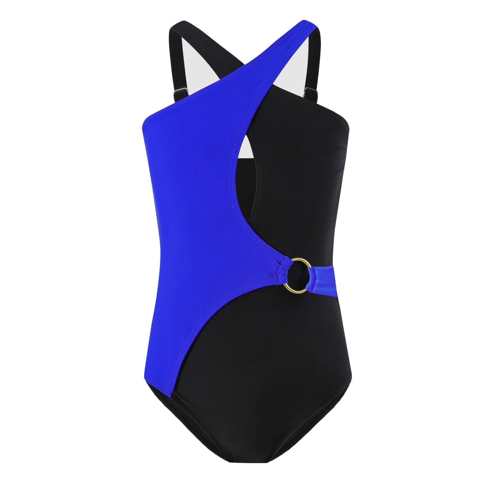 

Летний детский купальник высокой весны модный цельный купальник 104 темно-синий