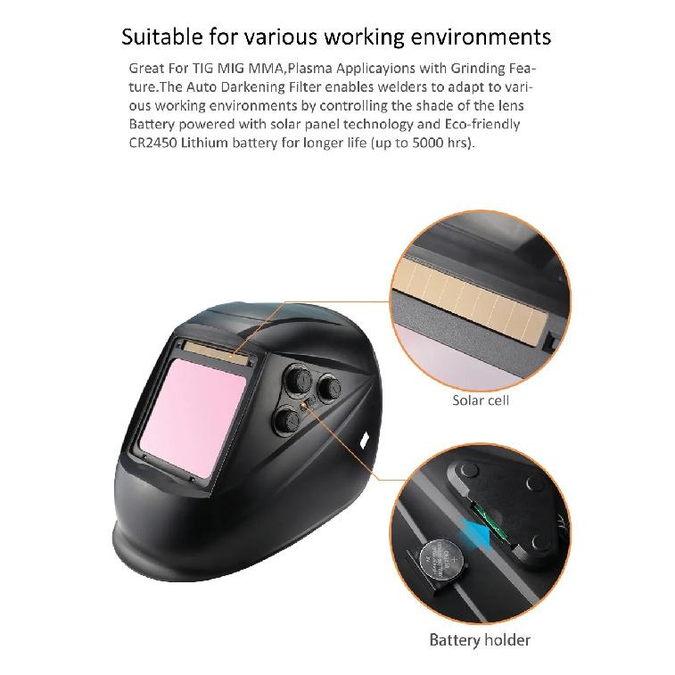1112 Welding Helmet Automatically Darkening Soldering Welder Mask True Color Welder Cap 4 Arc Sensor for TIG MIG MMA goggles