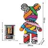 Big 43cm 3D Kawaii Bear Horse Model Micro Diamond Building Block Brick Toys For Children Adult Birthday Gifts Home Ornament