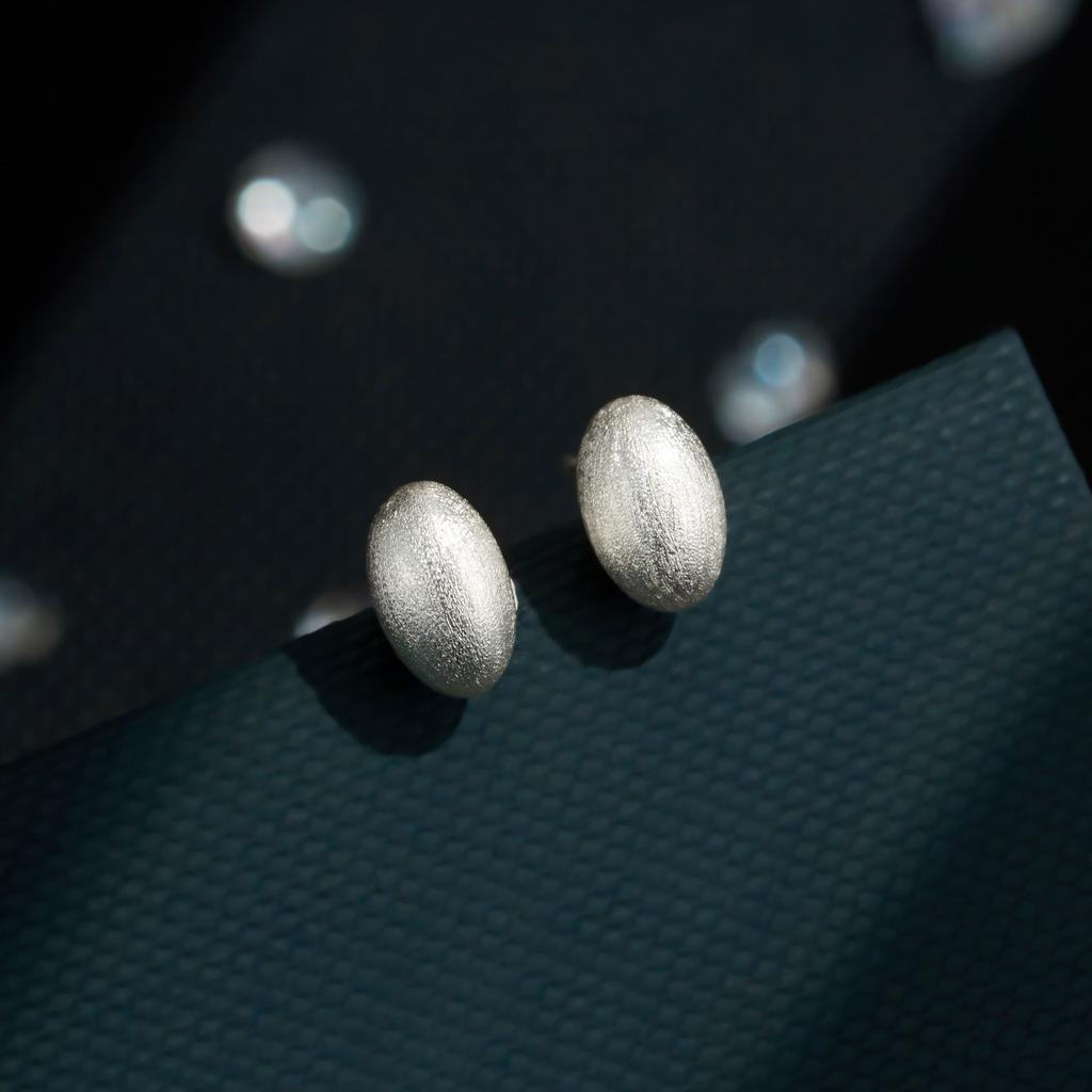 Oval Bean Stud Earrings Retro Simple Versatile Women's Earrings Earrings