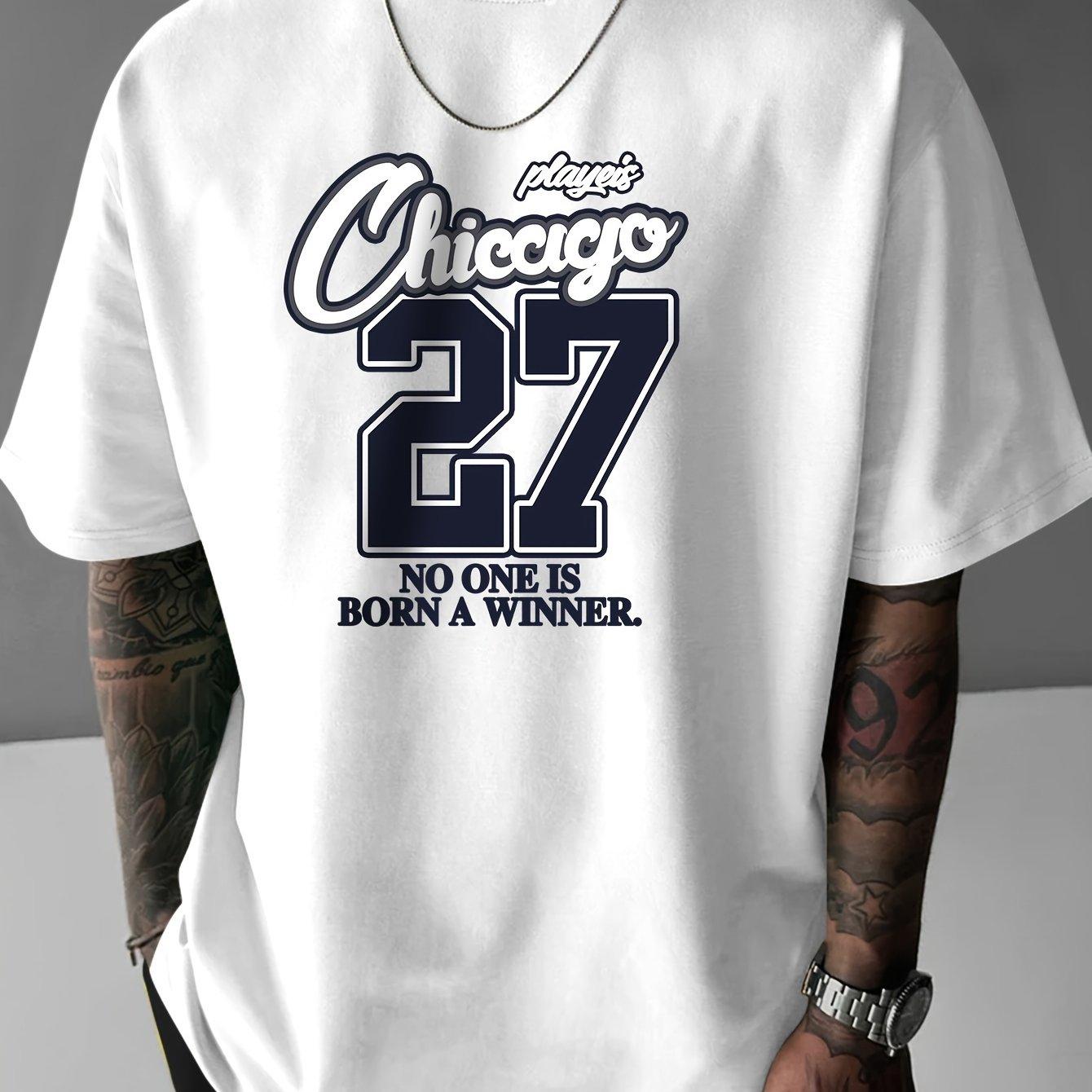 

Print Men s Short Sleeve Round Collar Street Style T-shirt for Summer & Spring S